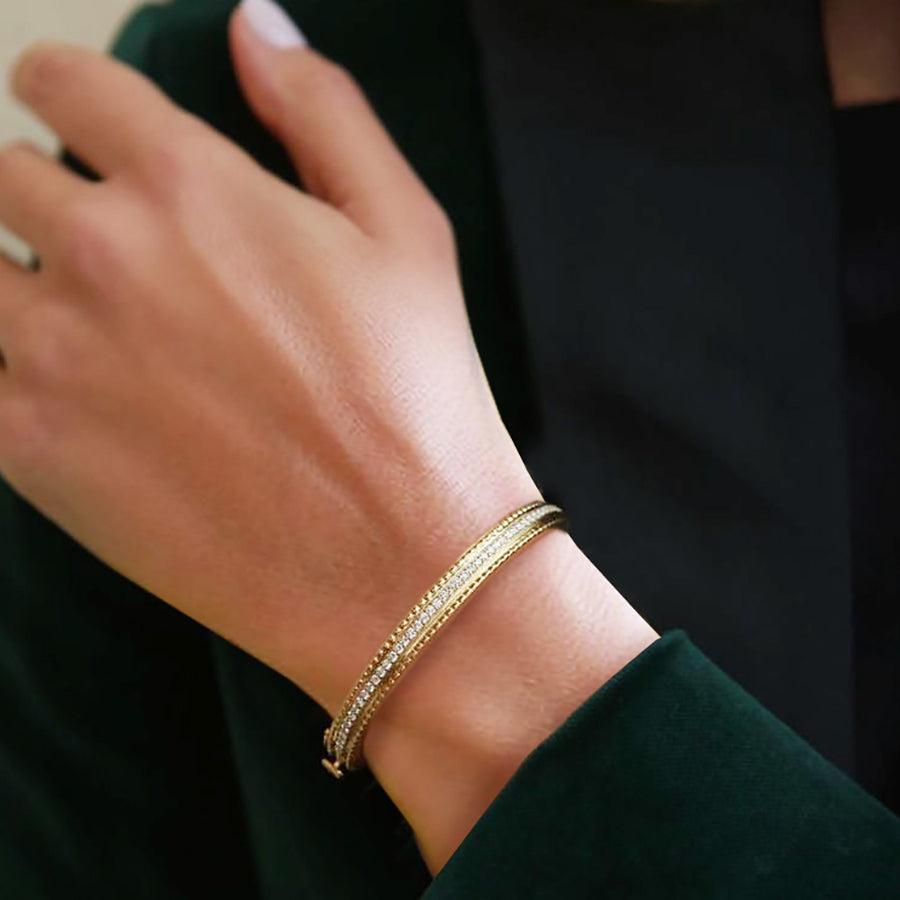 Helen of Troy Bangle Bracelet with Diamonds