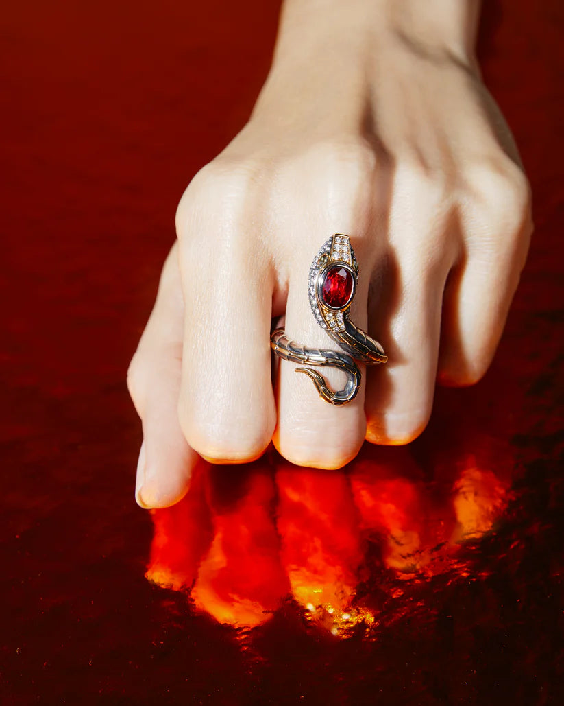 Bague Petit Serpent Rubis