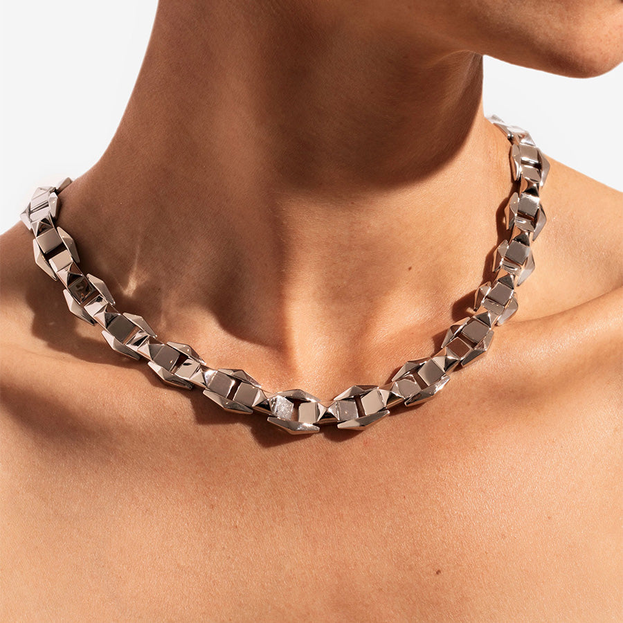 Silver Rockaway Necklace Statement