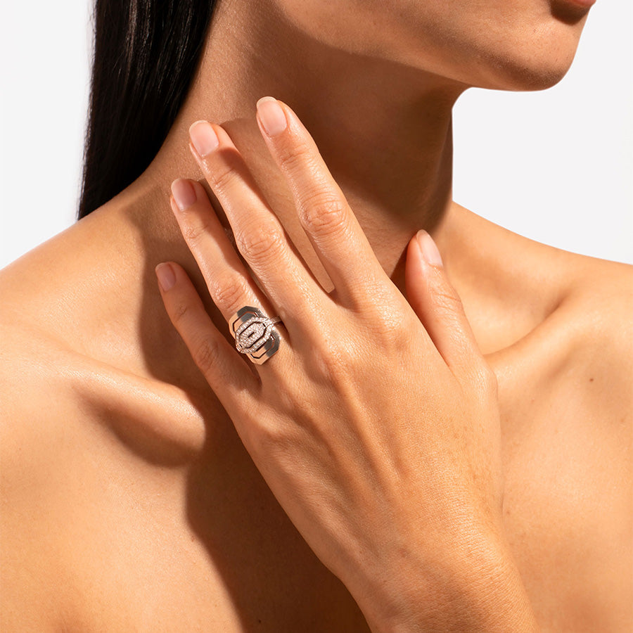 Silver Mini Ring My Way with Diamonds Statement