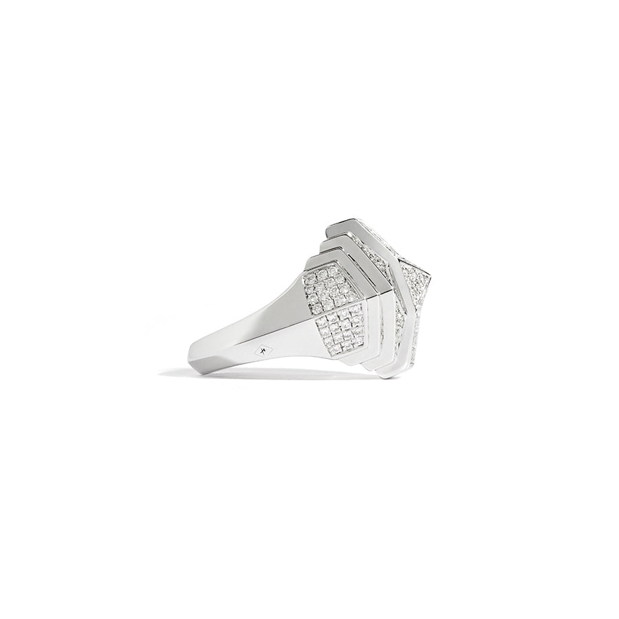 FSJ298_WG-bague-Rockaway-mini-pyramide-diamants-or-blanc-vue-profil-fond-blanc-ombre