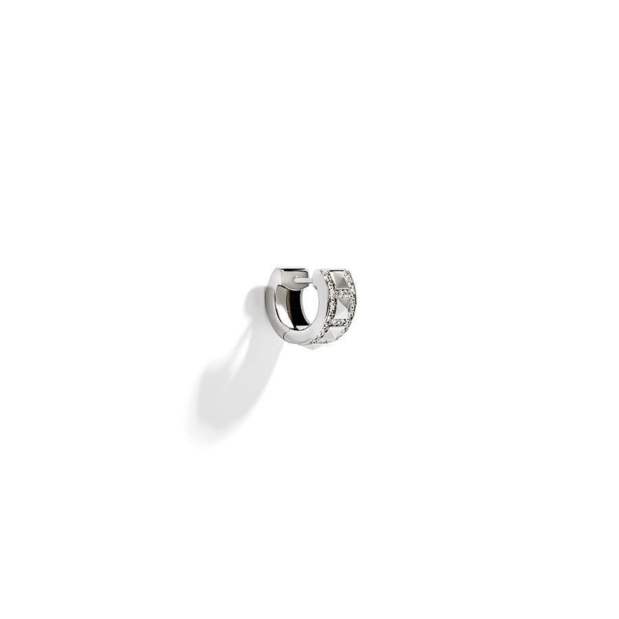 Silver Earring Rockaway Picots with Diamonds Statement