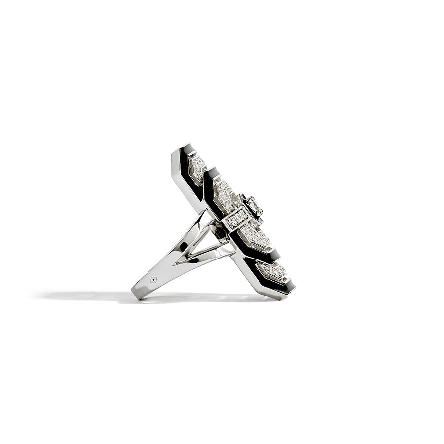FSJ372-bague-My-Way-argent-diamants-email-noir-fond-blanc-vue-profil
