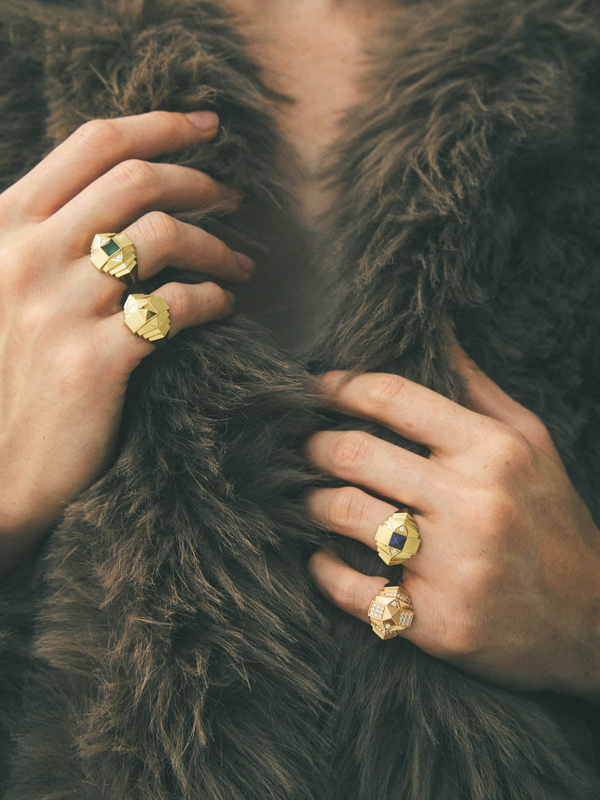 Rockaway Mini Pyramid Ring Yellow Gold