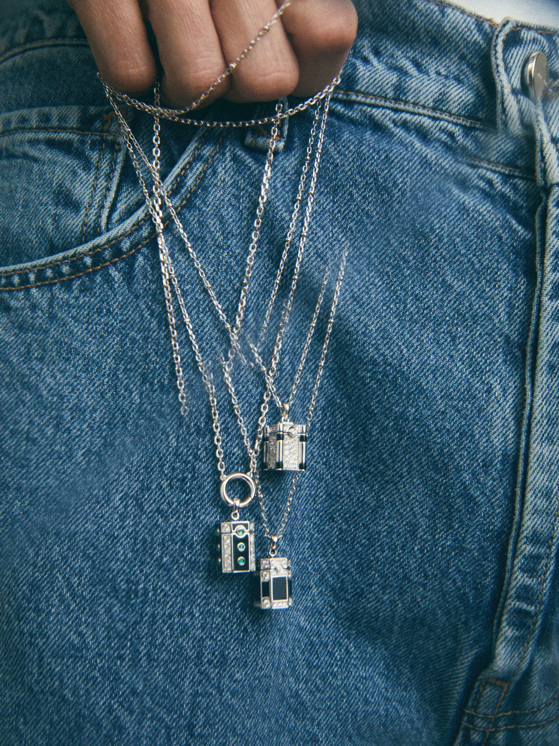 Wish Box Hope Agate, Diamonds & Silver Necklace