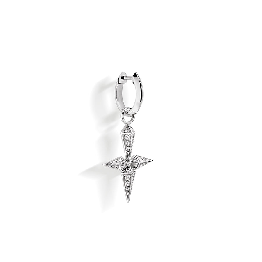 Silver Earring Rockaway with Diamonds Statement