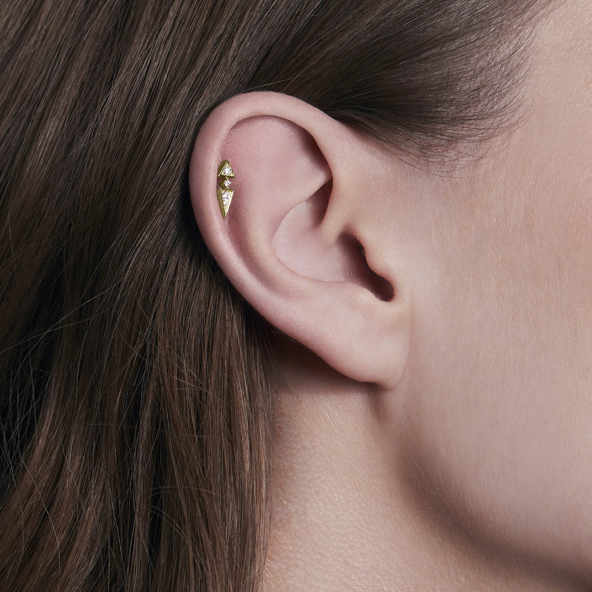 Anyway Peak Stud Yellow Gold & Diamonds