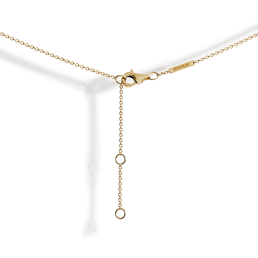 18K Yellow Gold Heart Diamond Necklace