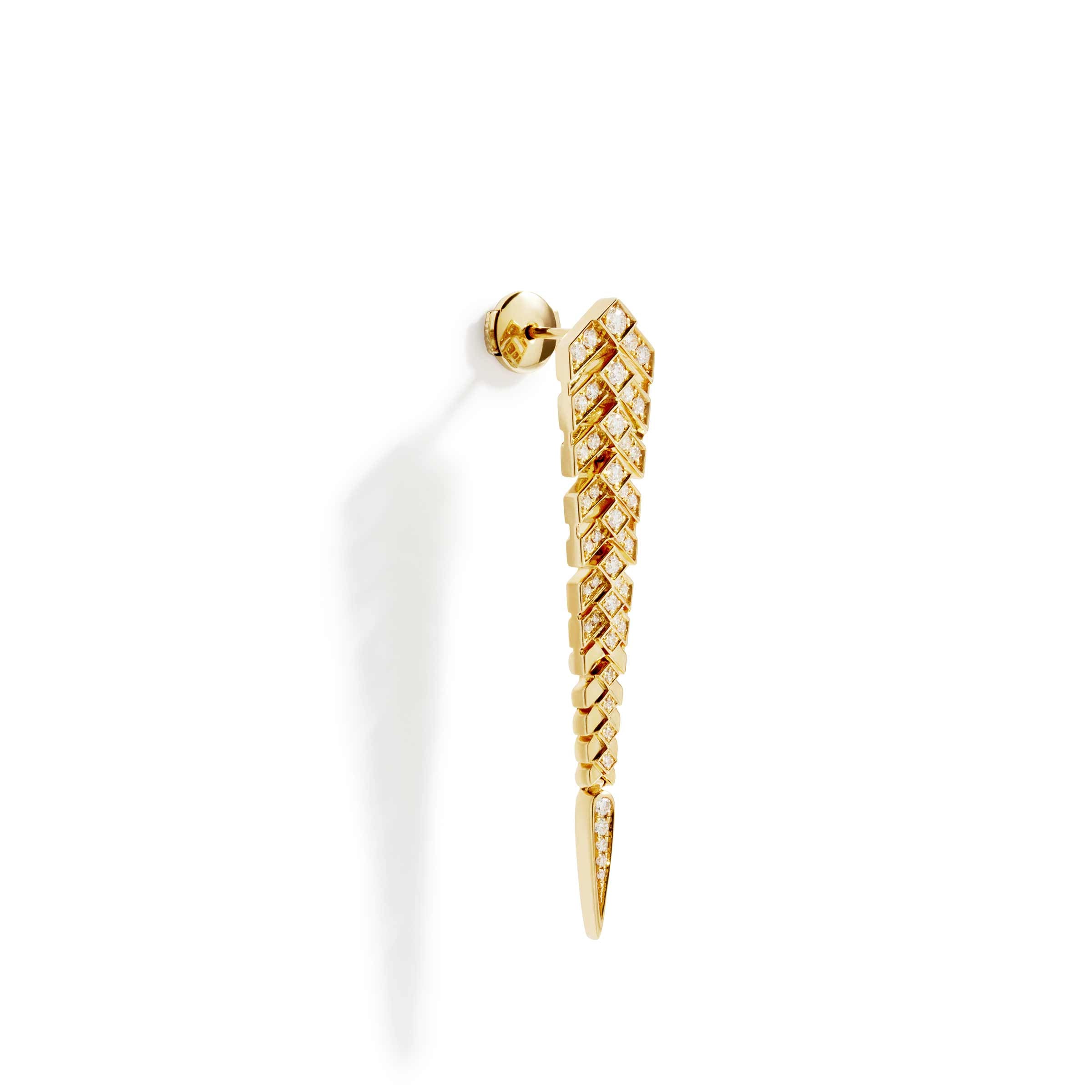 Earring Stairway M Diamonds & Yellow Gold