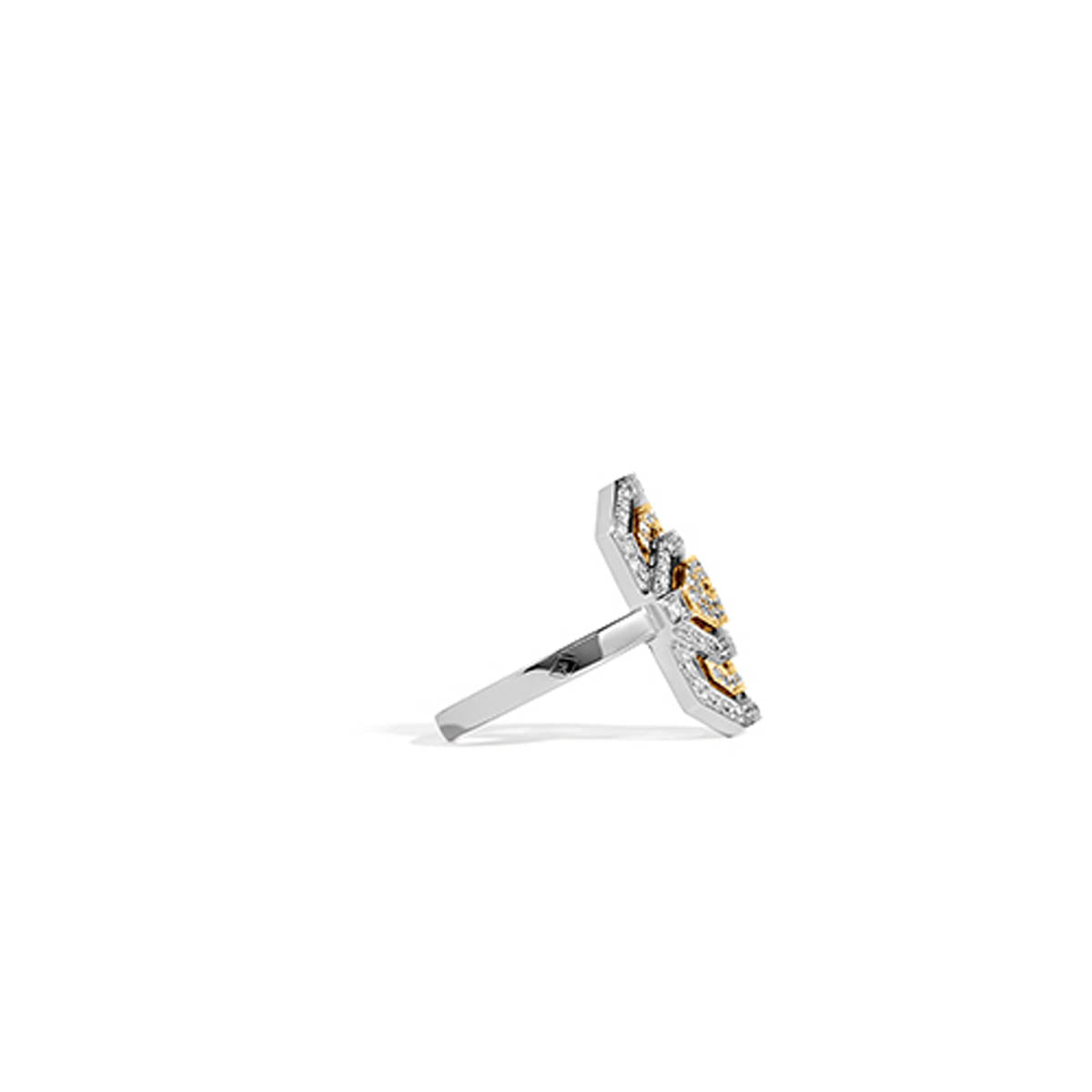 Petite My Way Ring Diamonds 18K White & Yellow Gold