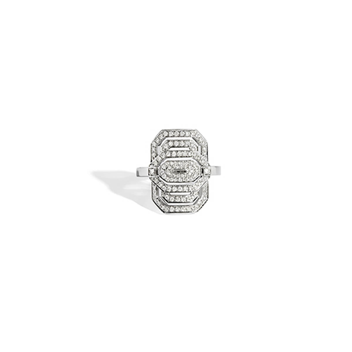 Petite My Way Ring Diamonds and 18K White Gold