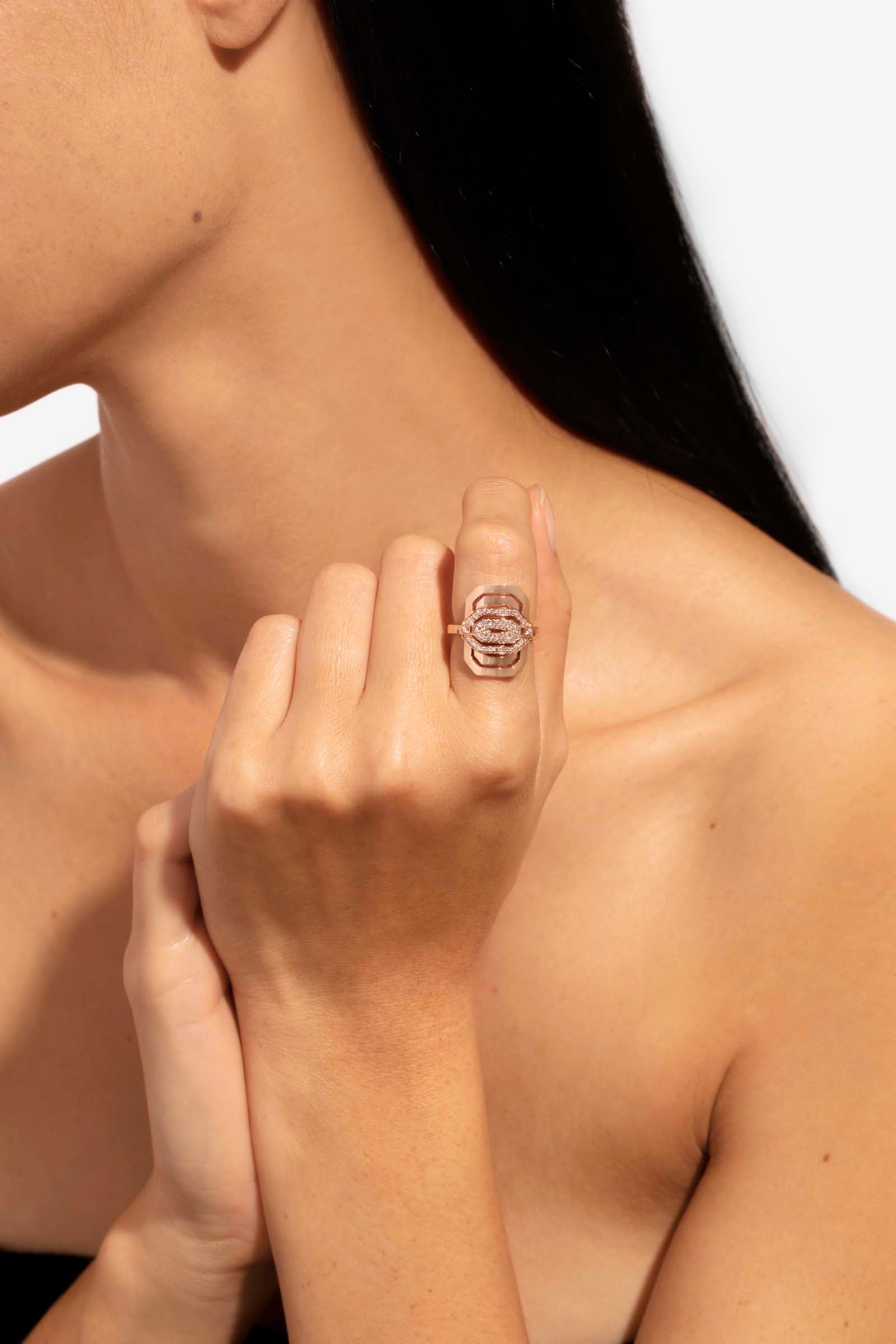 Ring Petite My Way Semi Pave & Yellow Gold