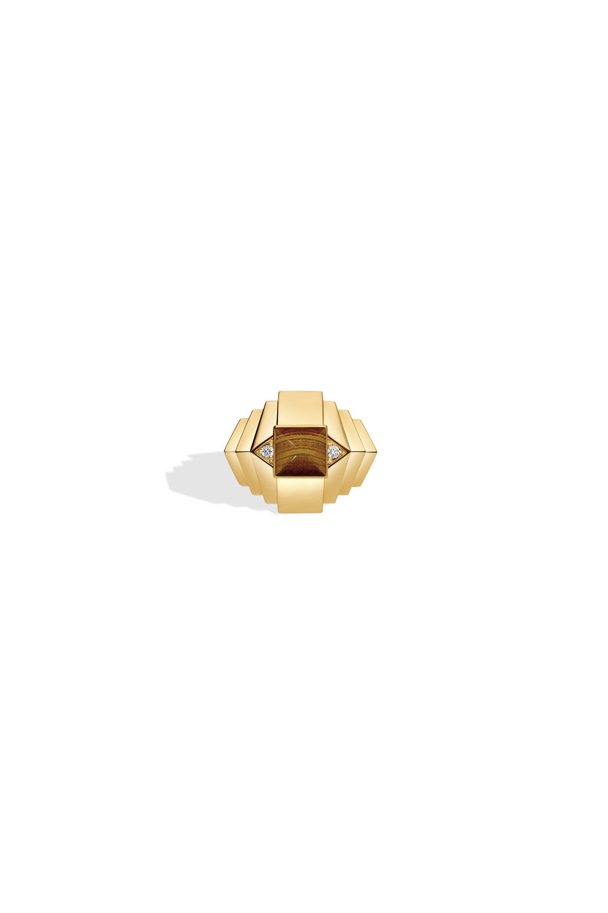 Rockaway Mini Pyramid Yellow Gold and Tiger's Eye