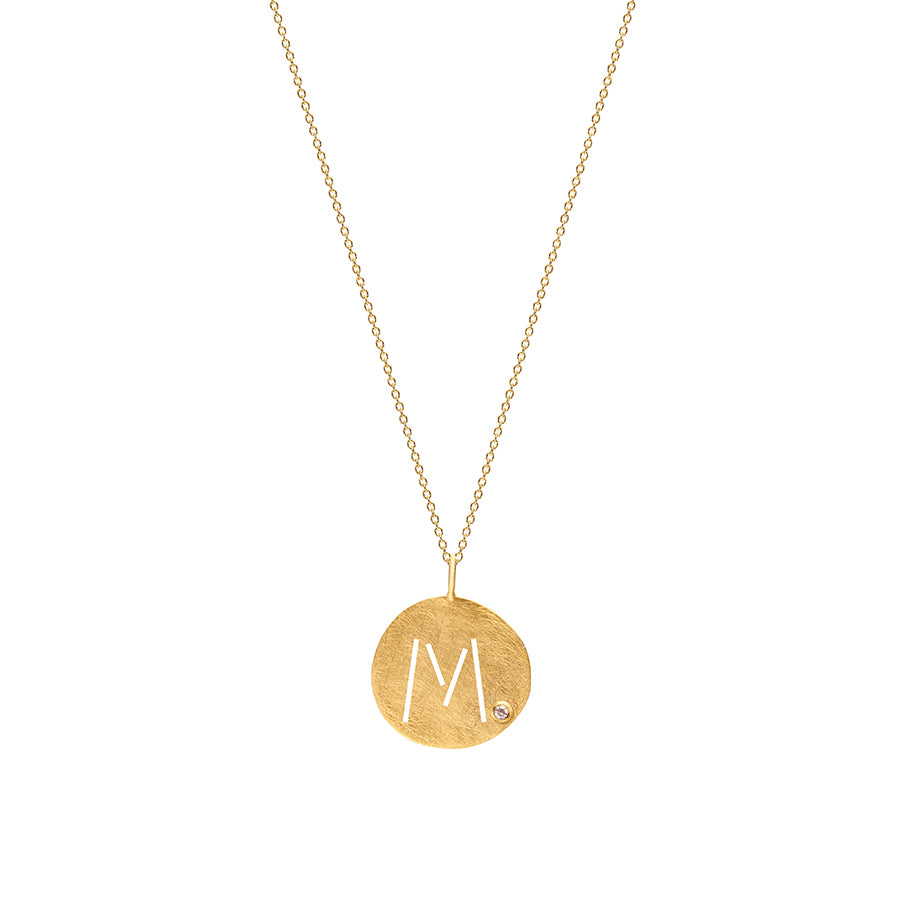Monogram M Pendant with Diamond
