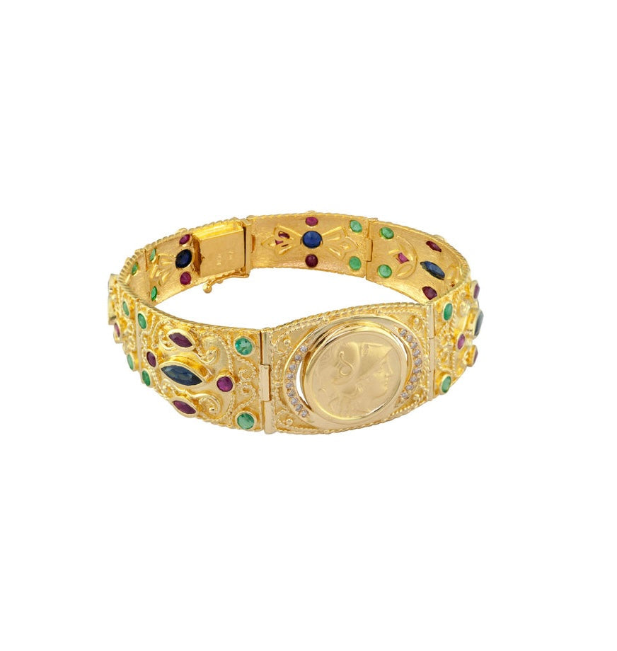 Gold Bracelet from Regal Collection set with Diamonds, Rubies, Sapphires and Emeralds