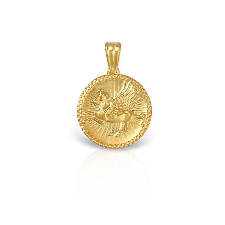 Pegasus Large Gold Charm Pendant