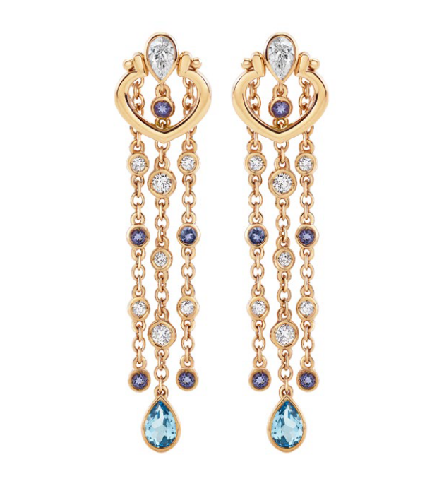 Hearts Drop Blue Earrings
