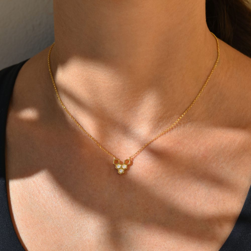 Honeycombs ''V'' Small Necklace