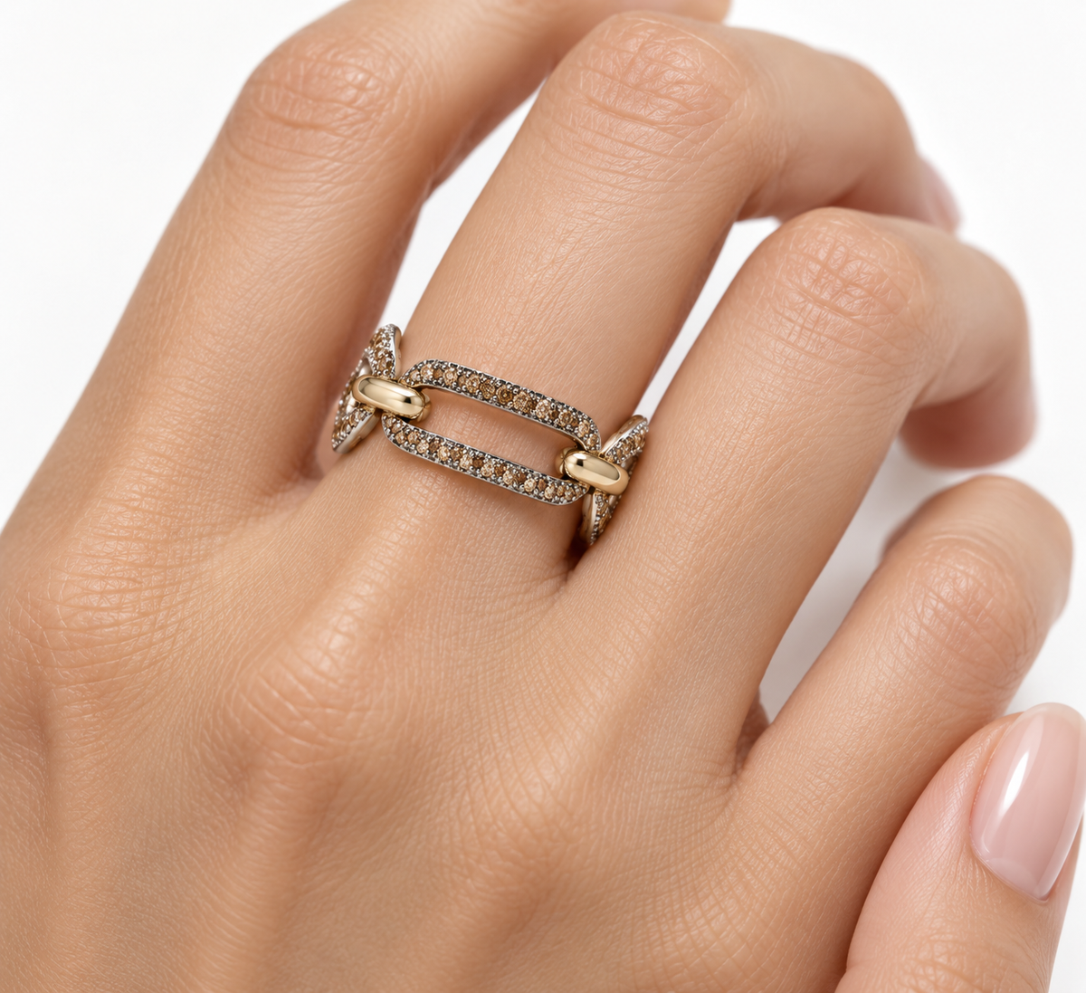 Lace Brown Diamond Chain Ring