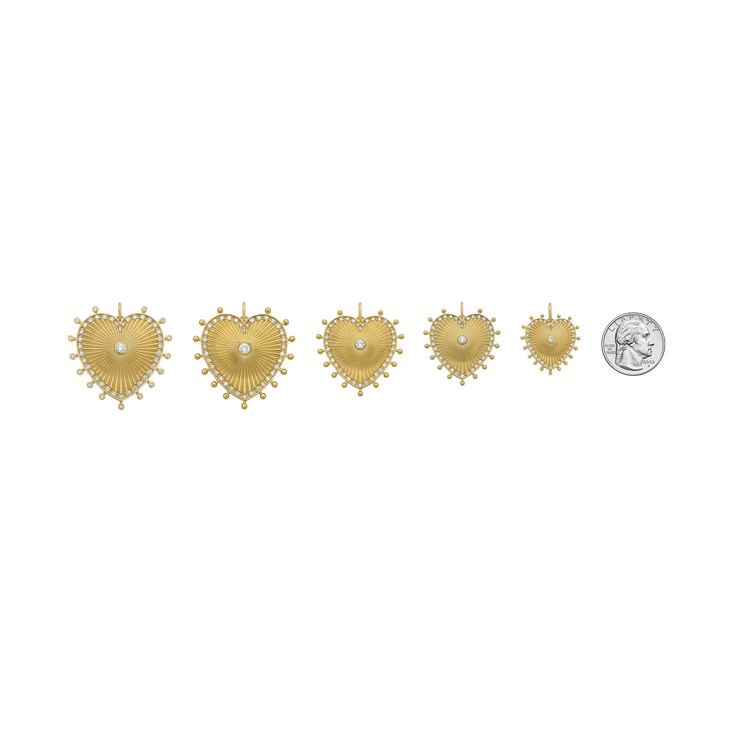 Cassandane Small Diamond Heart Charm Medallion