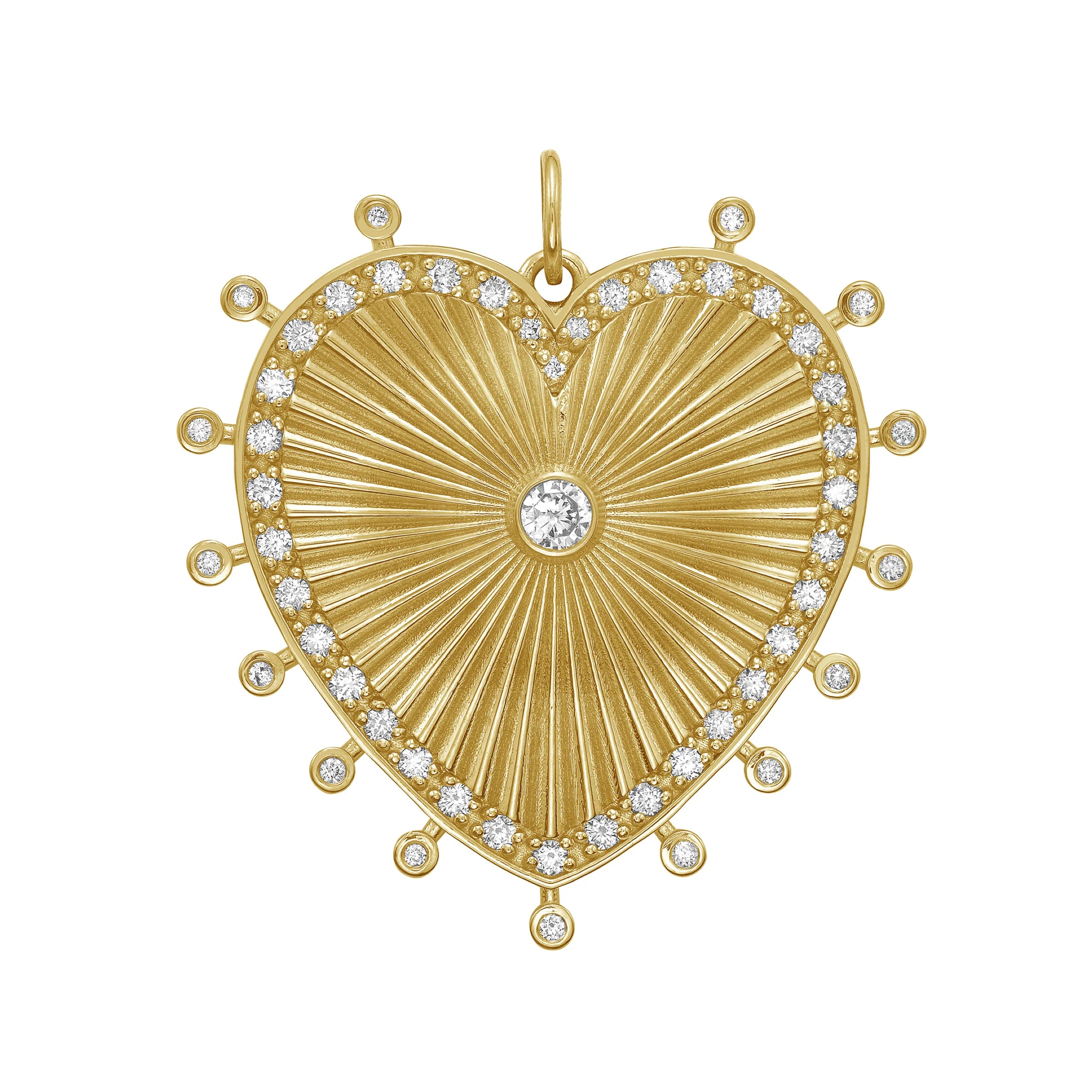 Cassandane Mega Diamond Heart Medallion- Diamond Border Edition