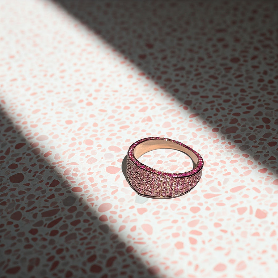 Modernist Pink Sapphire Ring