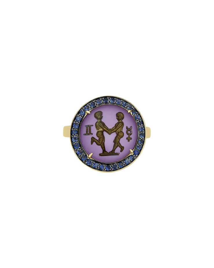 Being Crystal Zodiac Gemini Ring