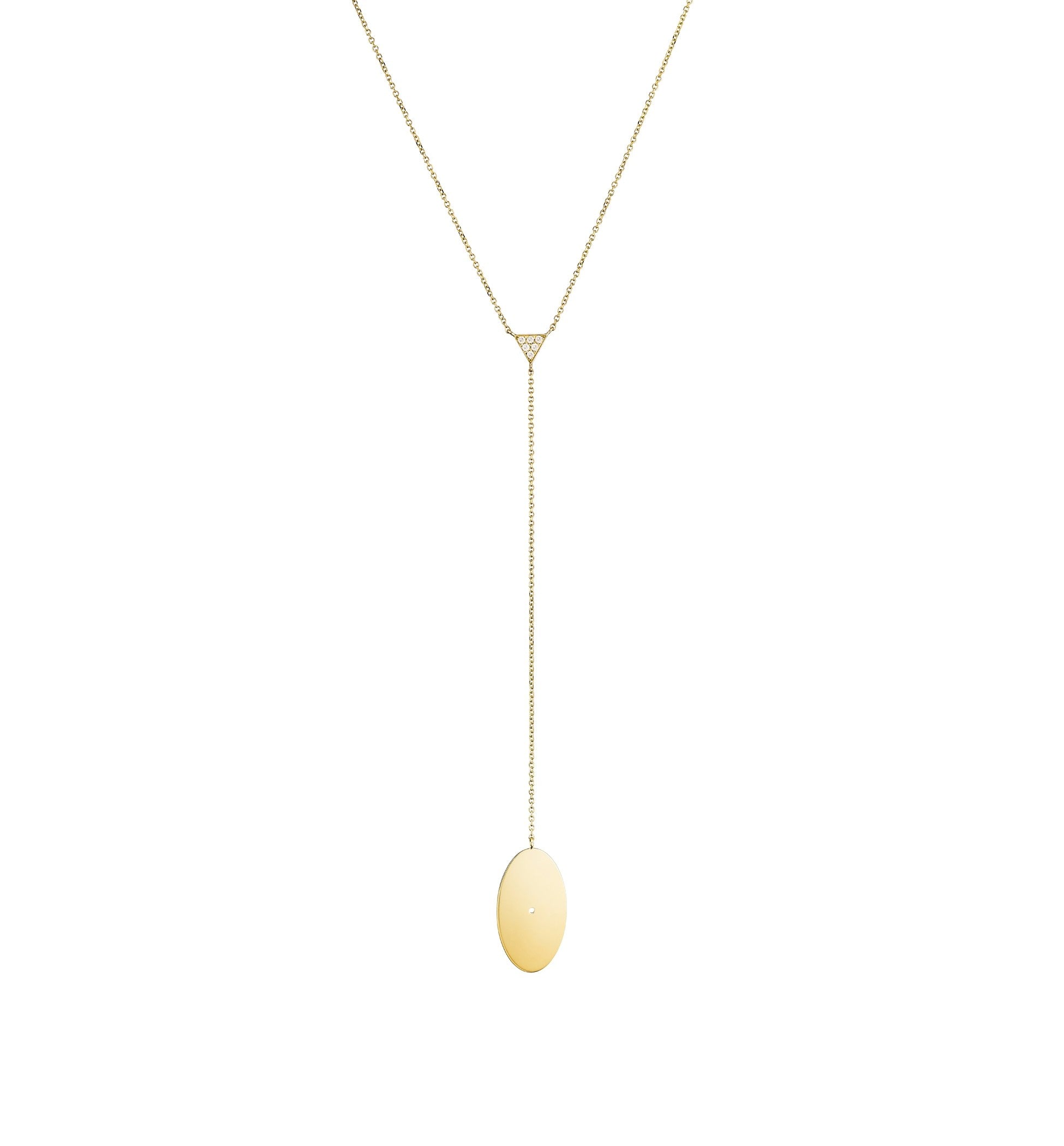 Mini Ellipse Diamond Triangle Necklace