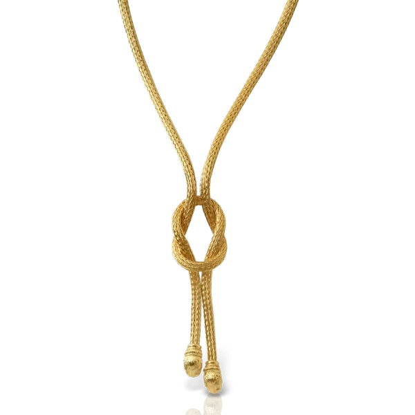 Hercules Knot Hand-Woven Satoir Necklace with Lionheads