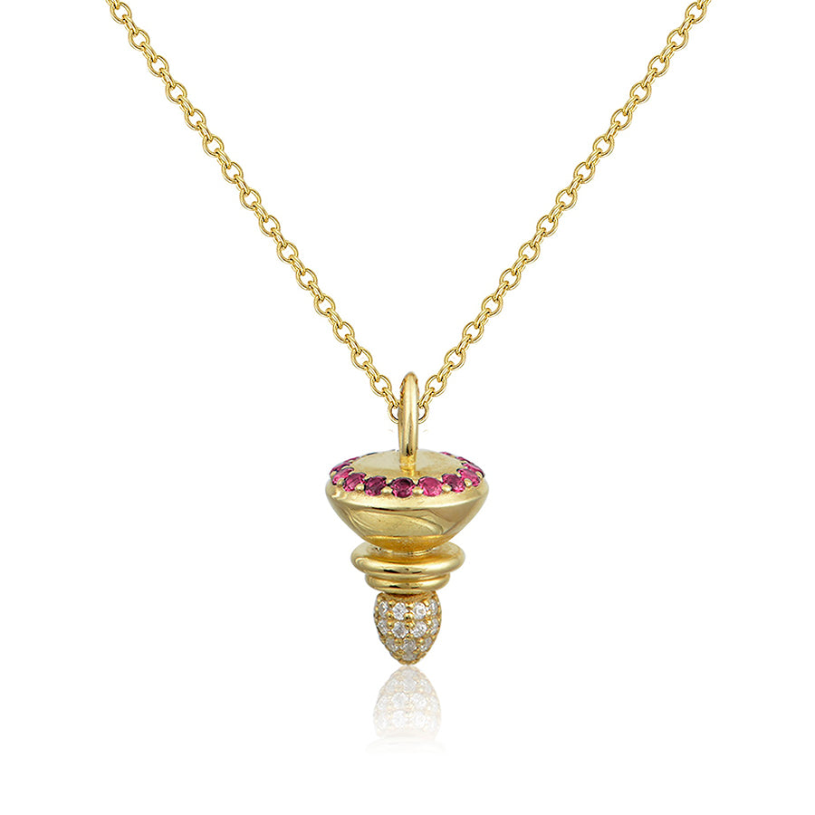 Diamond Ruby Interchangeable Totem Necklace
