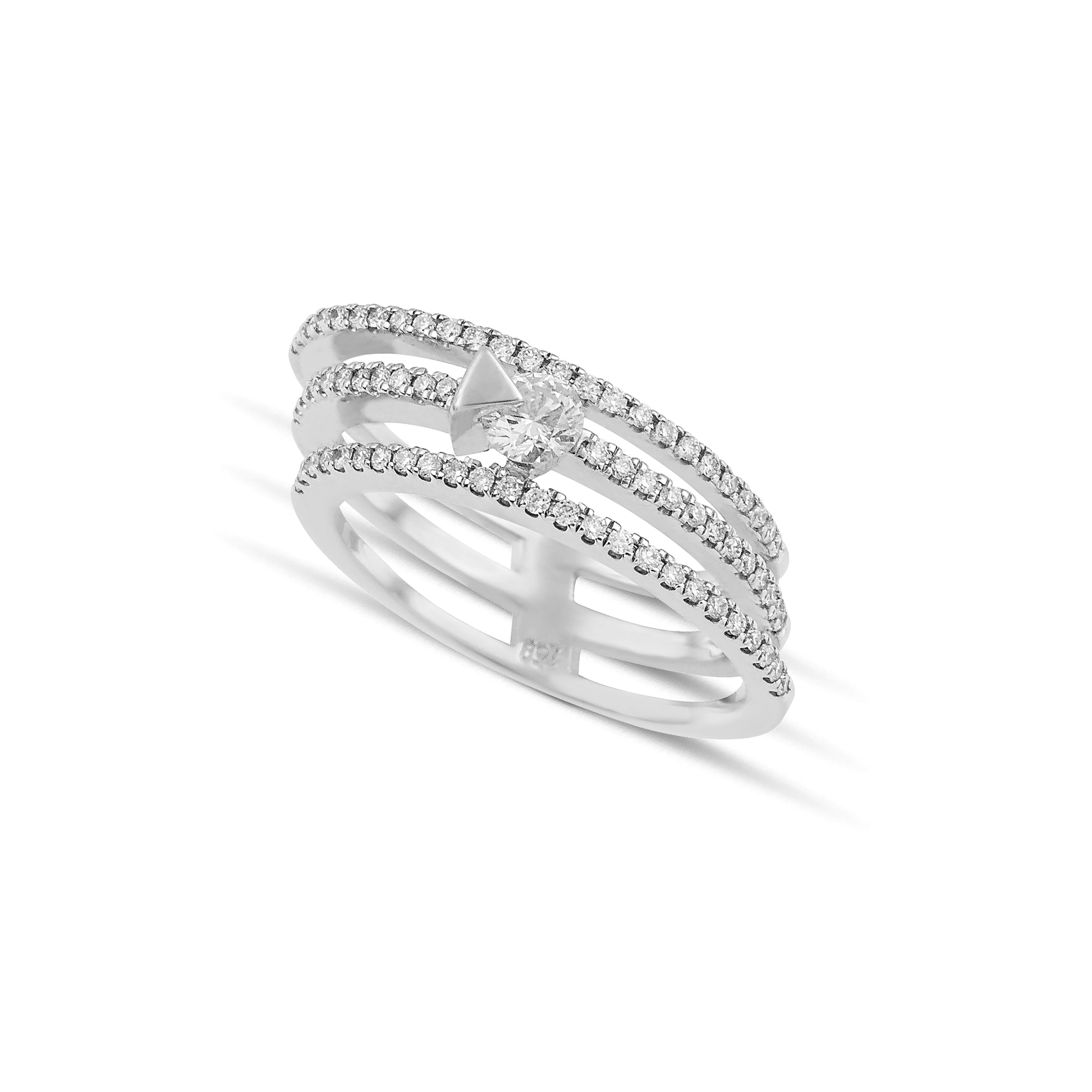 On the Move White Gold Ring with Diamonds