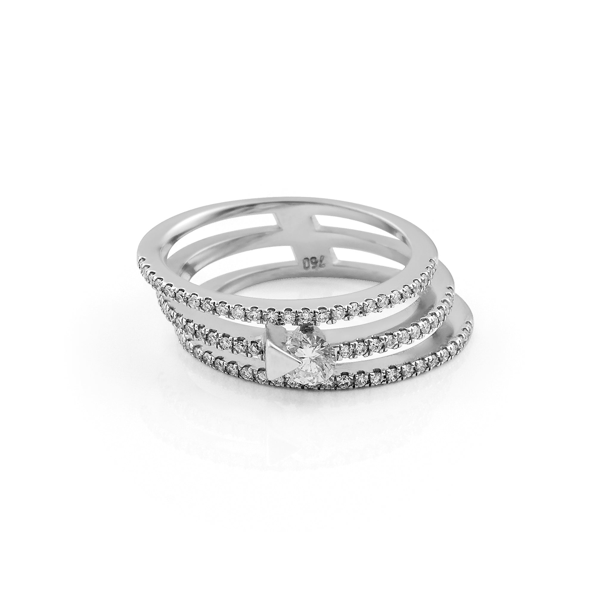 On the Move White Gold Ring with Diamonds