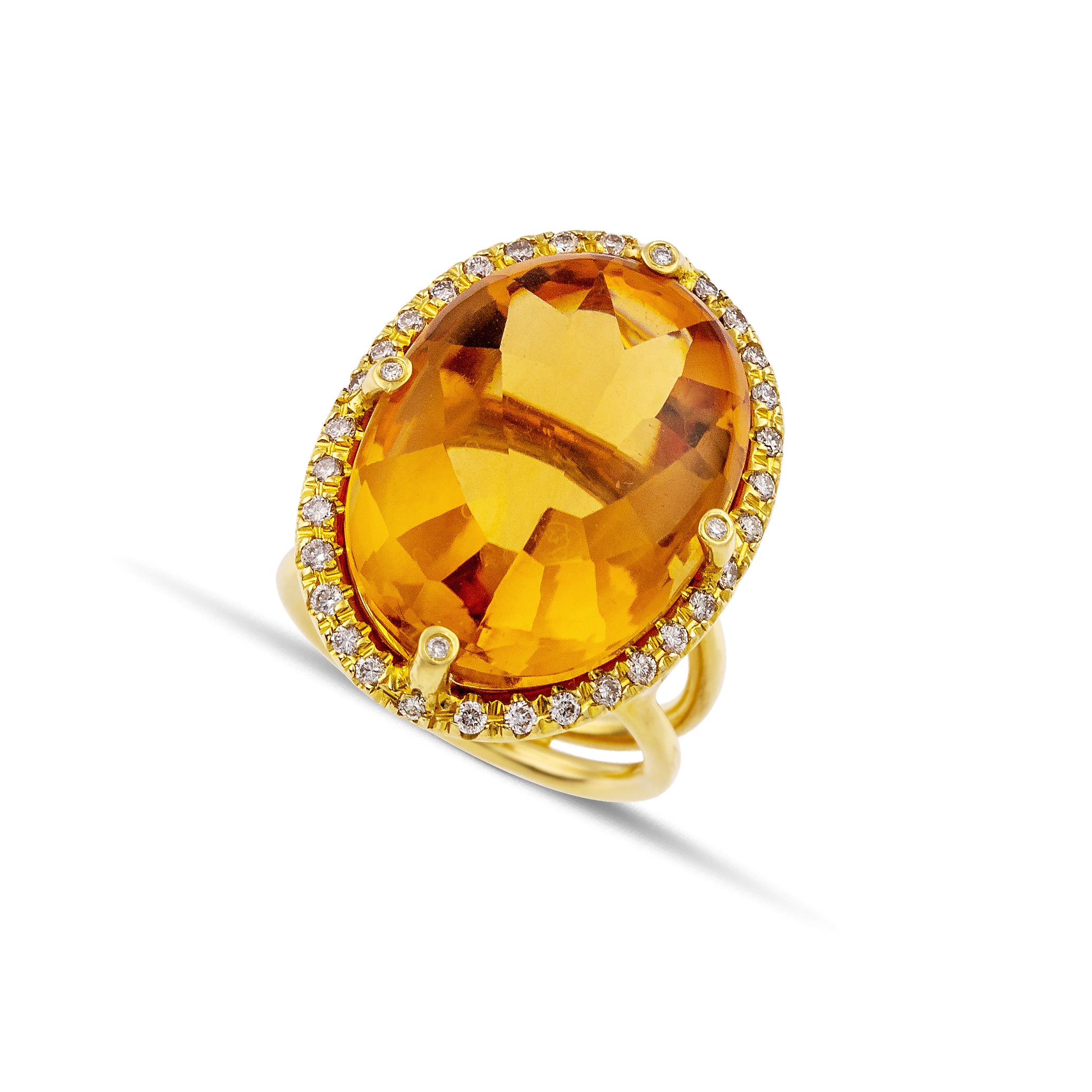 Ring with Diamonds & Citrine