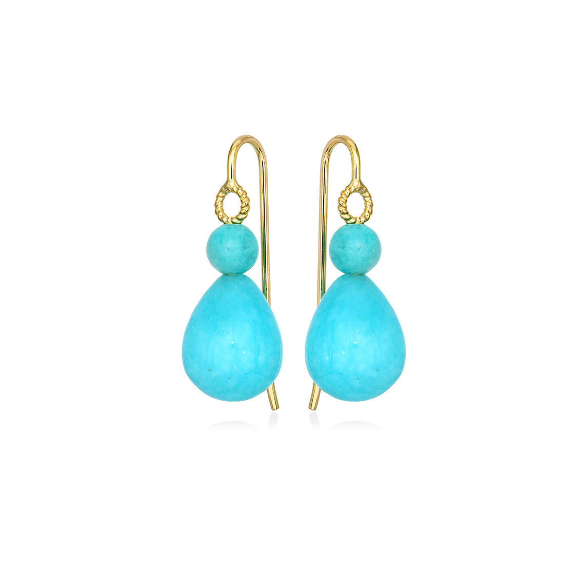 Small Drop Earrings with Amazonite