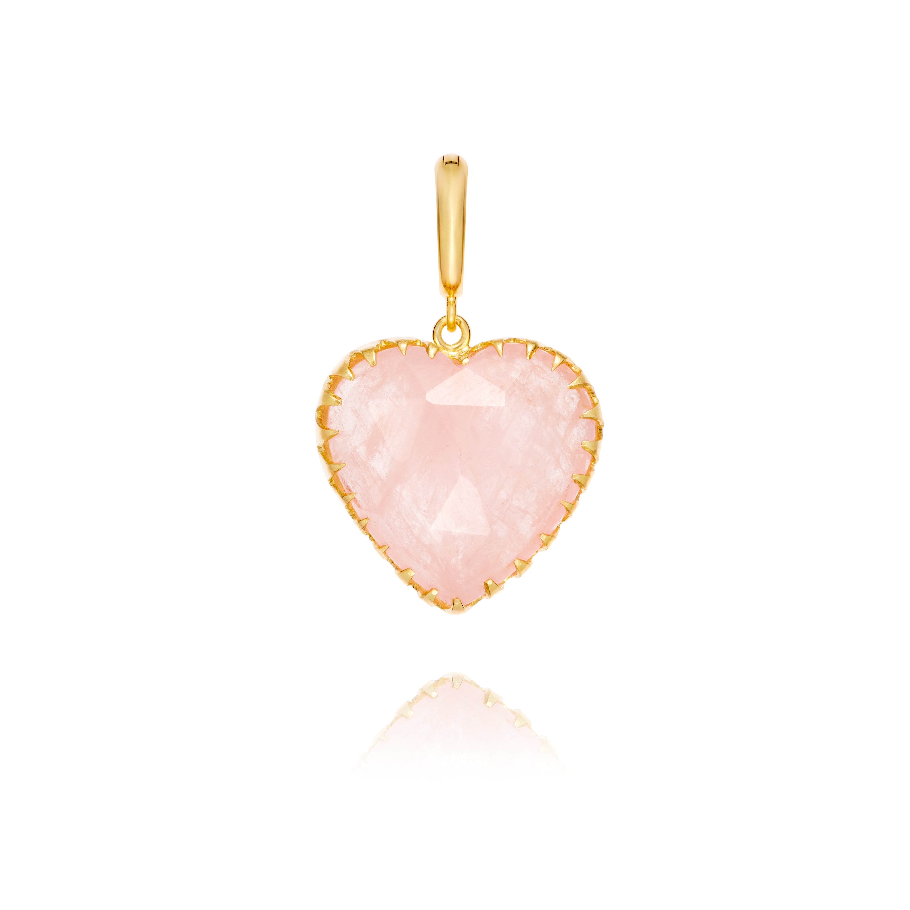 Mini Morganite Heart Charm