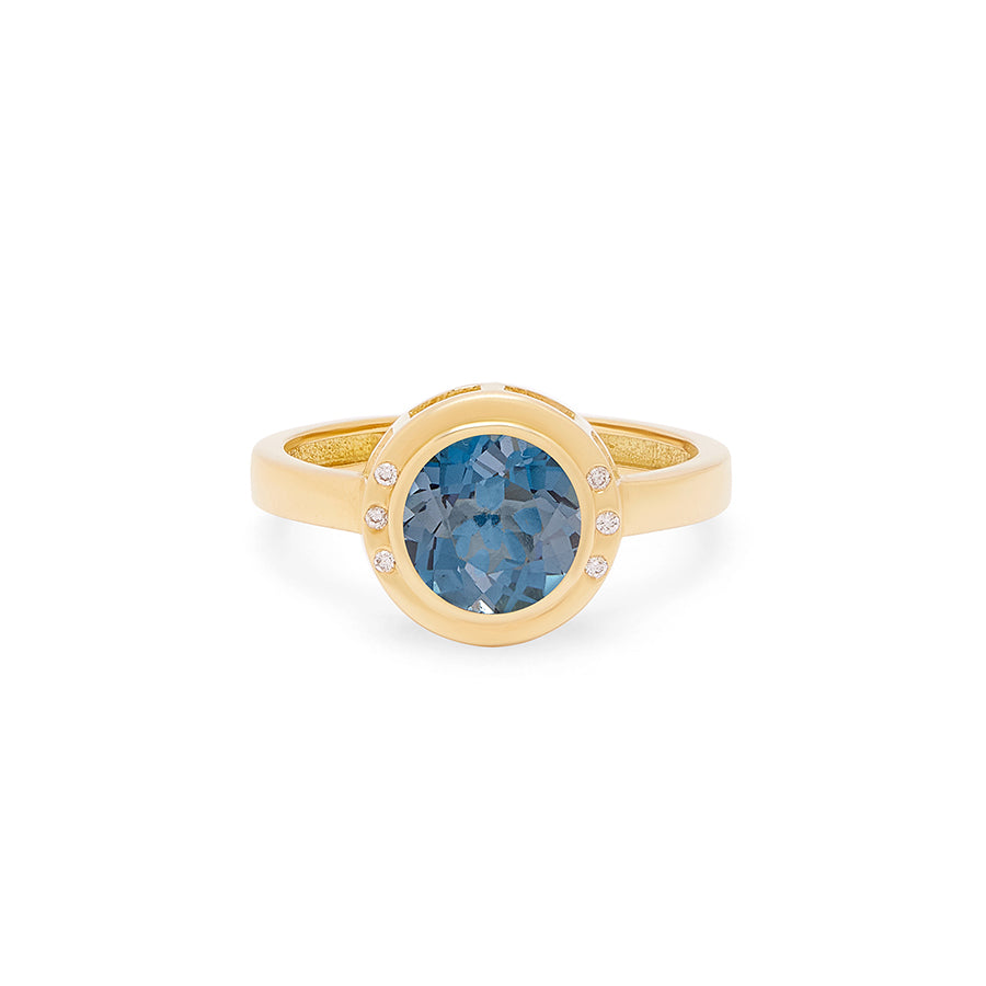 Round London Blue Topaz Ring