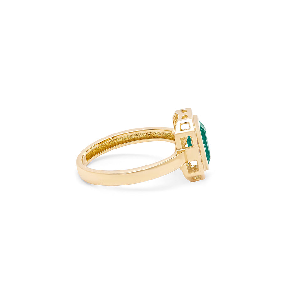 Octagon Green Onyx Ring