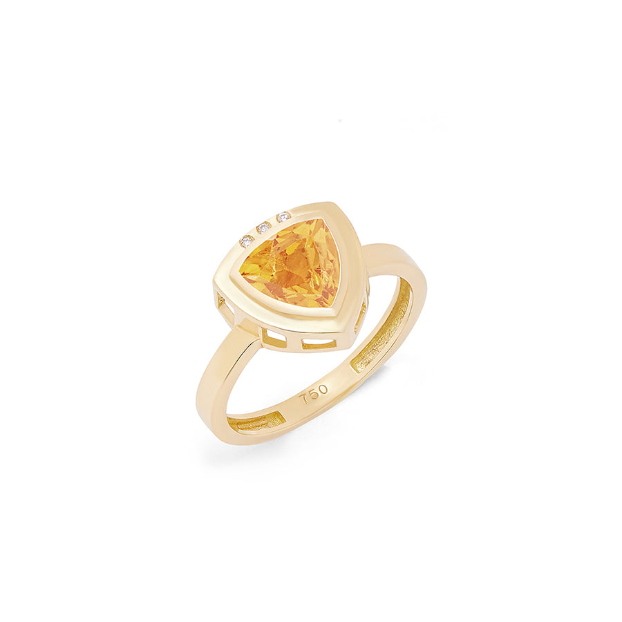 Triangle Citrine Ring