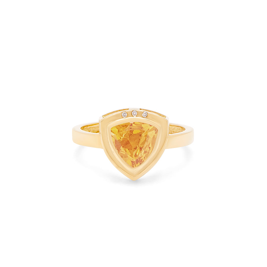 Triangle Citrine Ring