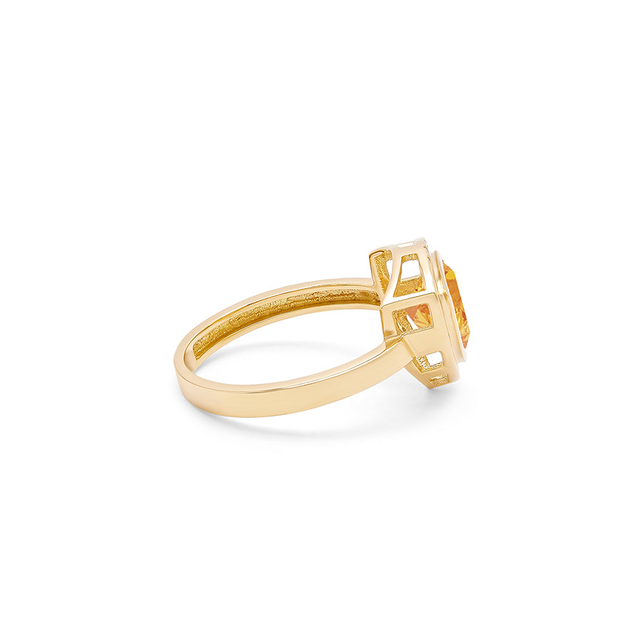 Triangle Citrine Ring