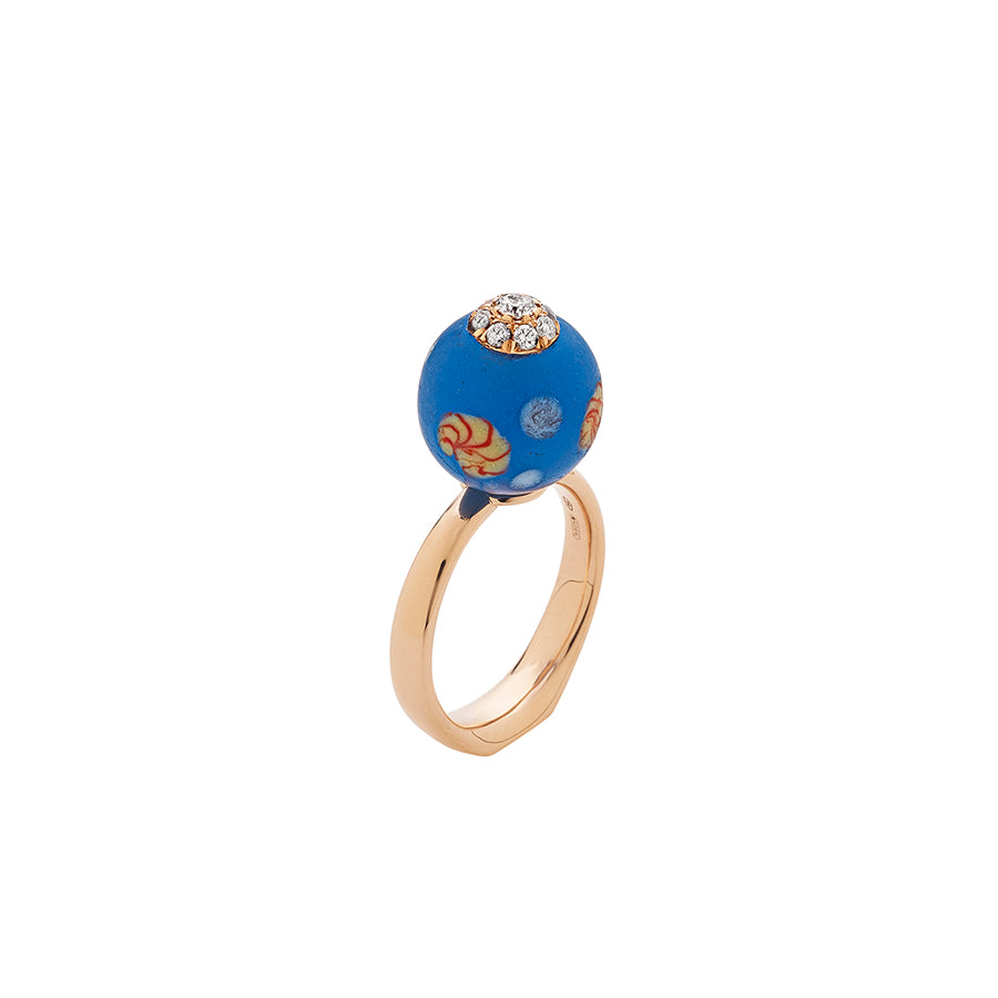 Stand Up Blue Flower Ring