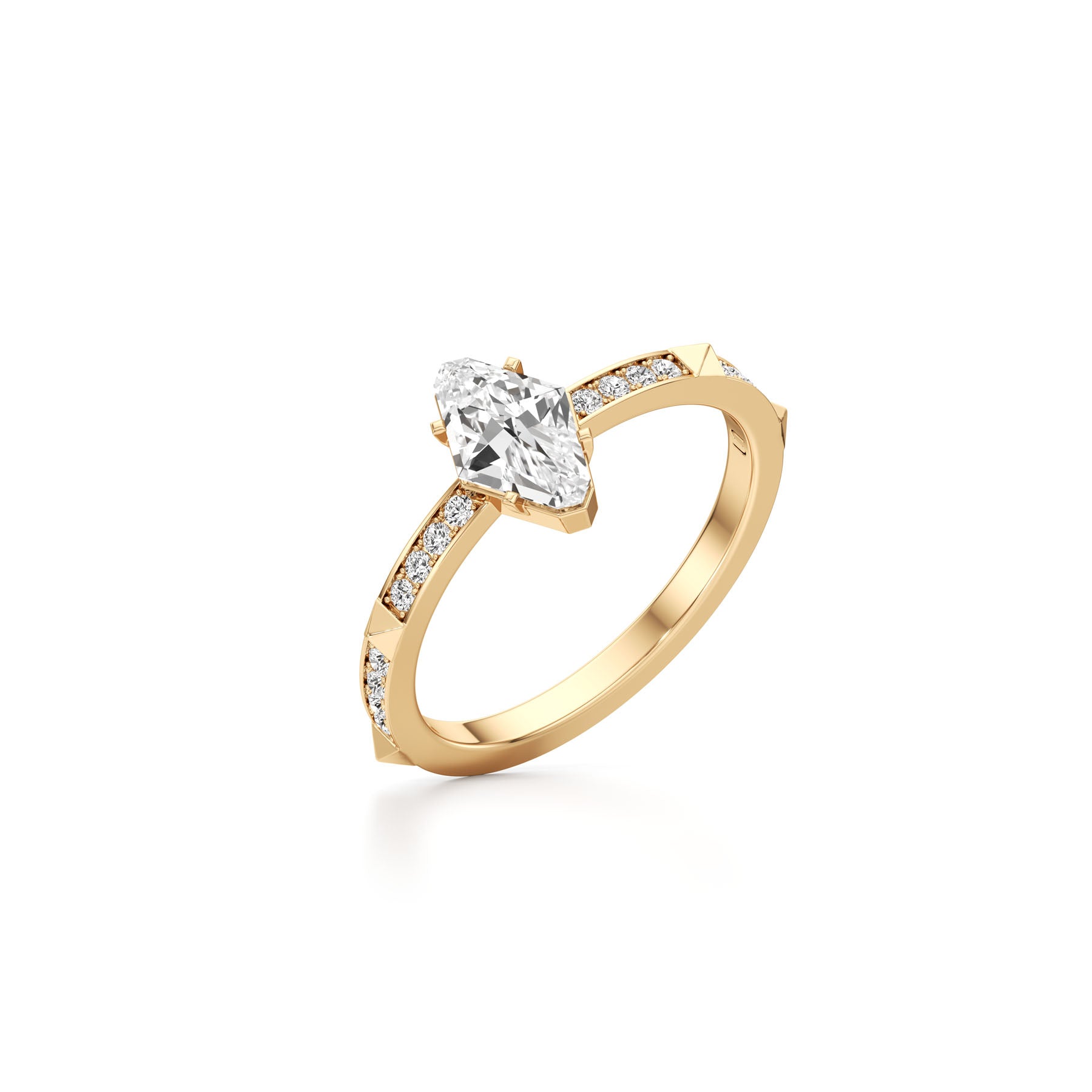 Armour Long Trilliant Pave Ring