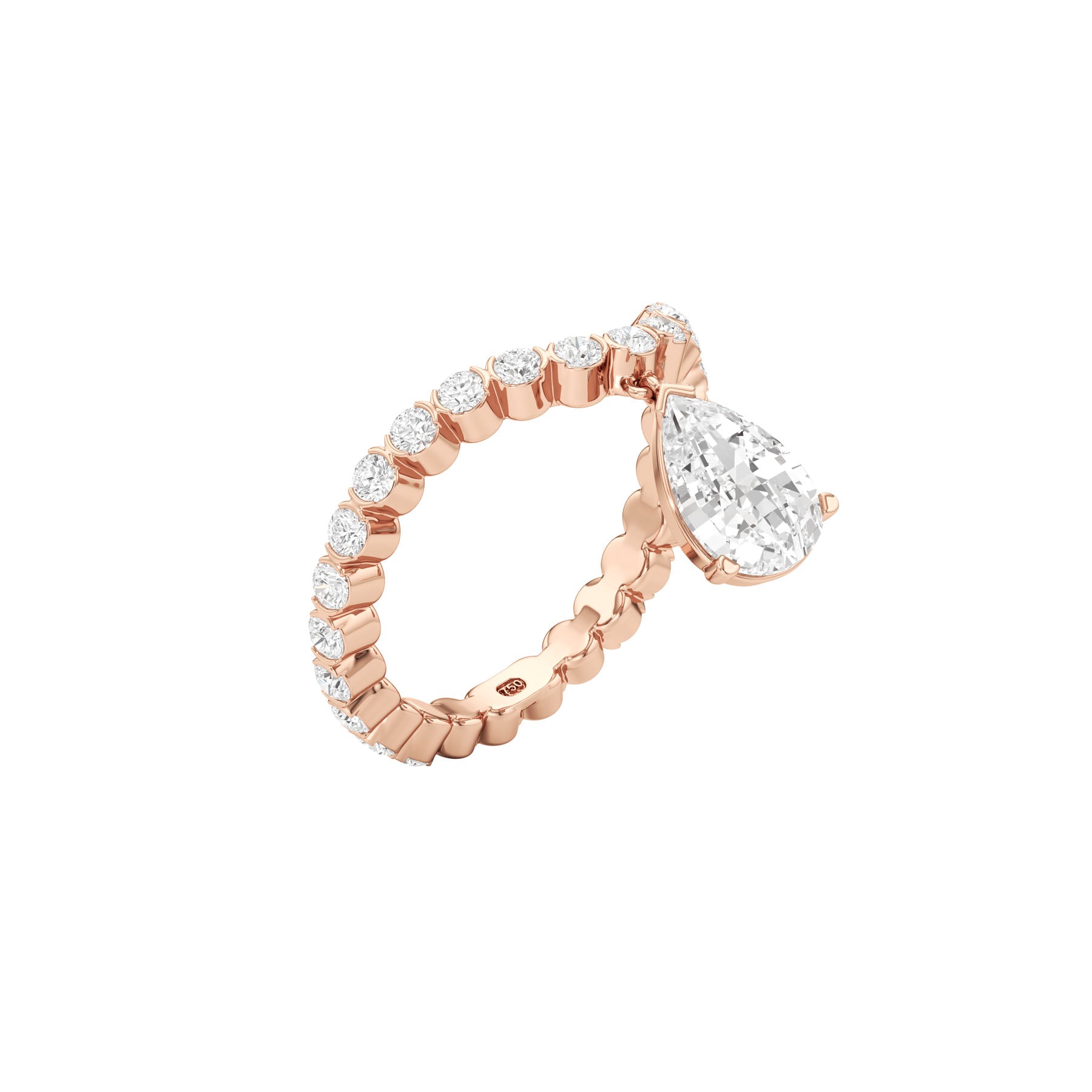 Tear Drop Curve Ring