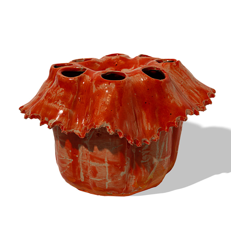 Orange Candle Holder Ceramic Flower Pot