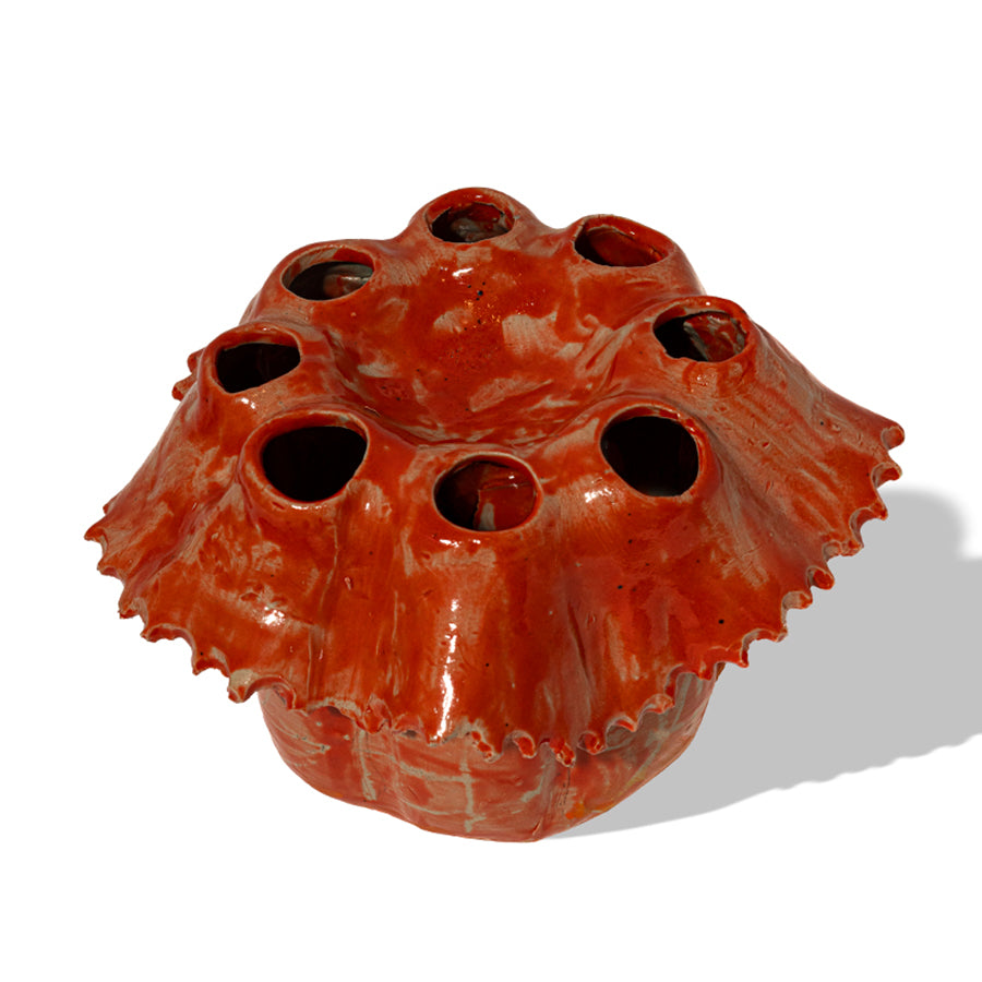 Orange Candle Holder Ceramic Flower Pot