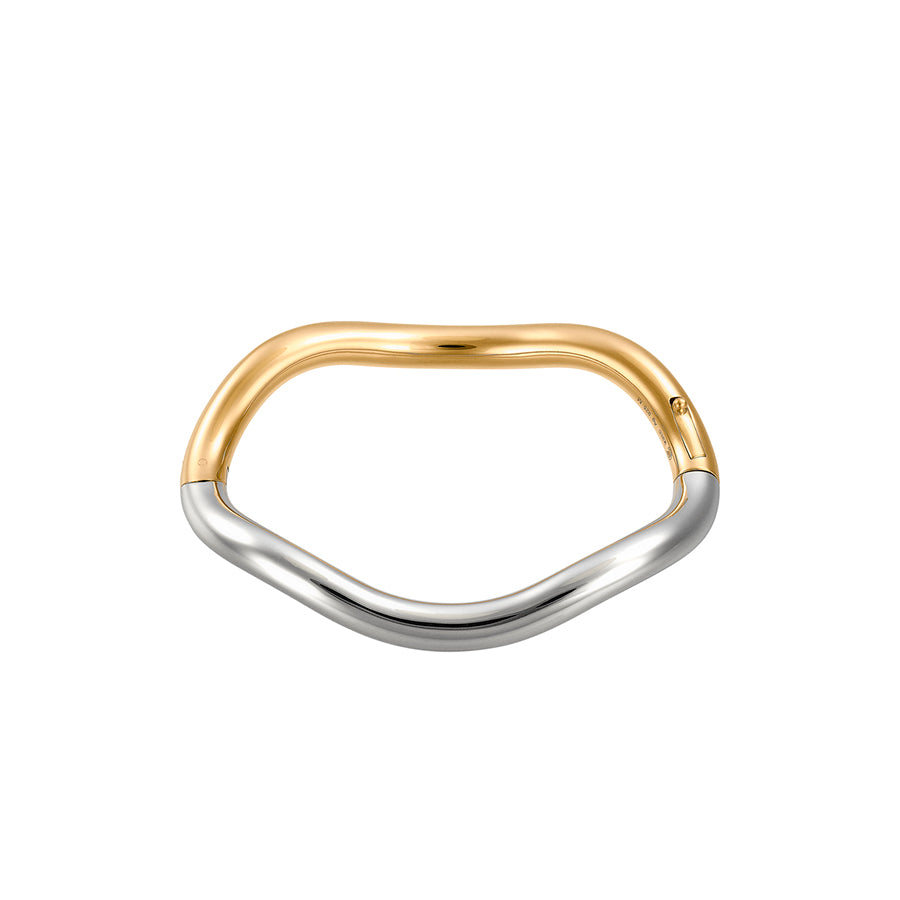 Wave Bracelet Vermeil and Rhodium Plated Silver