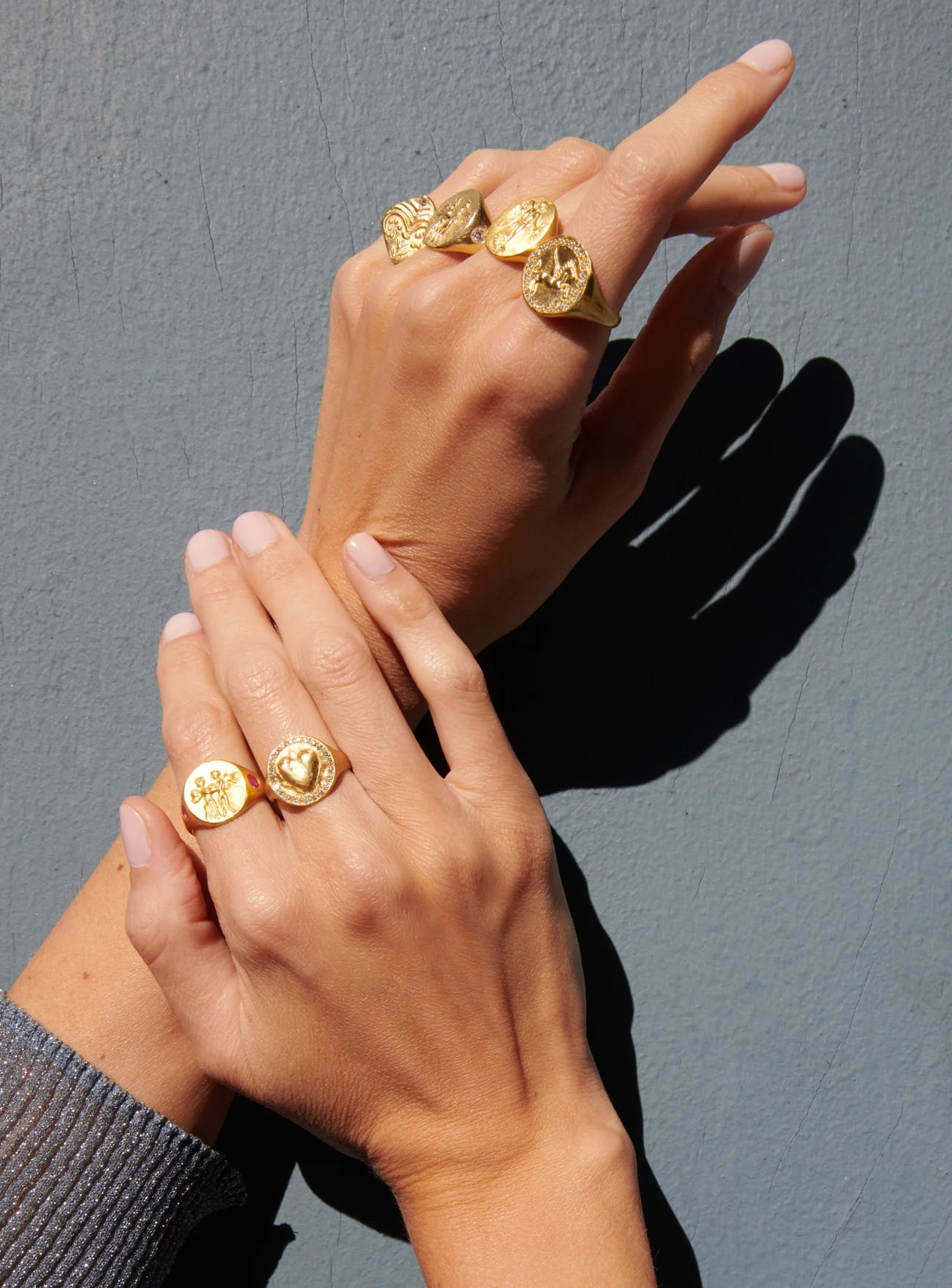 Coin Pegasus Ring with Diamonds