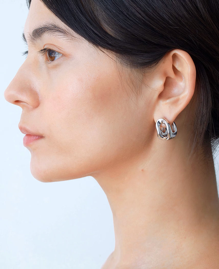 Creoles Shima Earrings in Silver