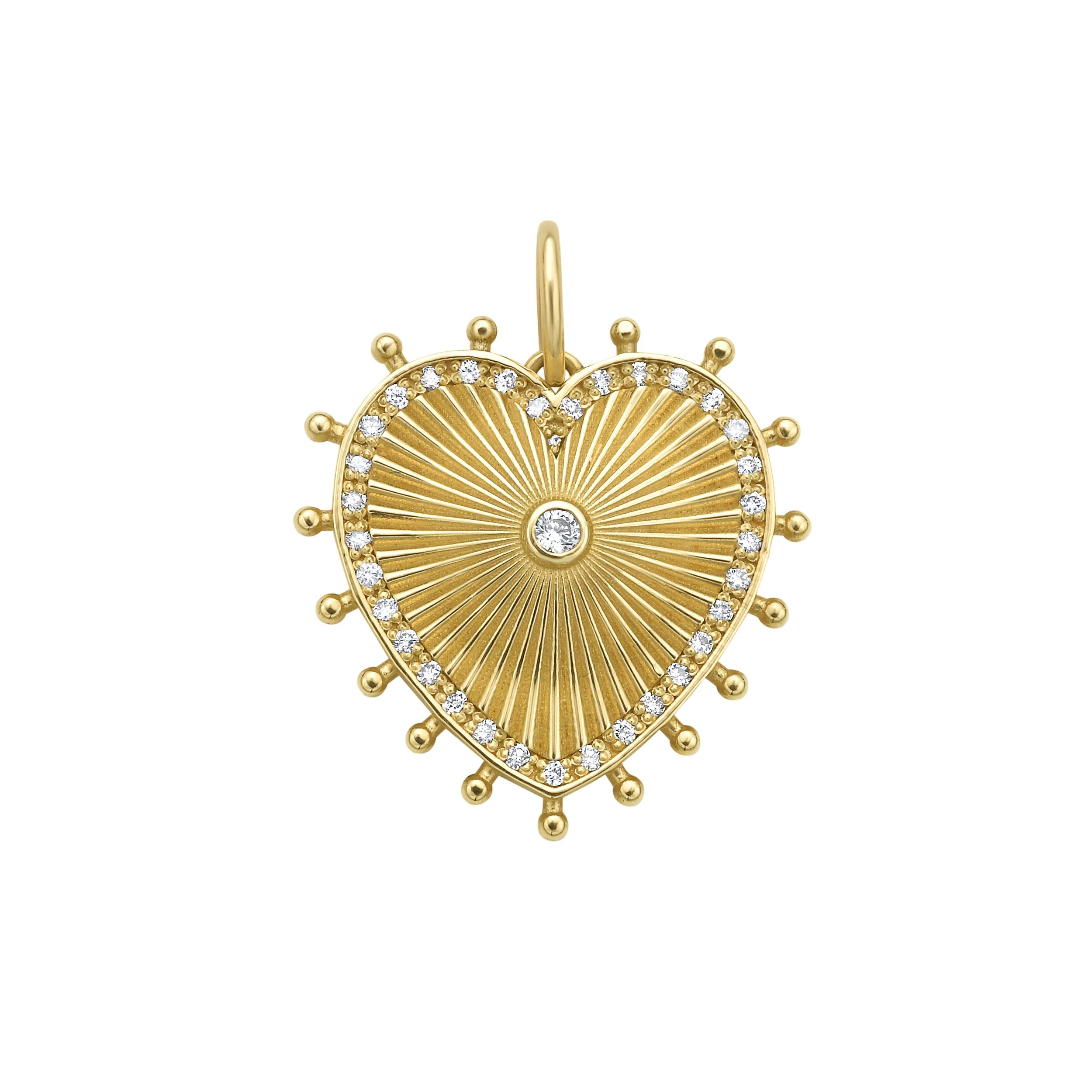 Cassandane Small Diamond Heart Charm Medallion