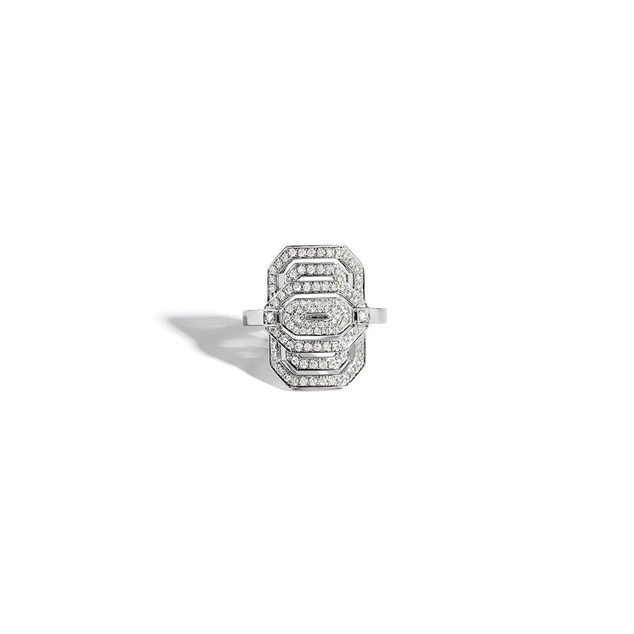 Silver Mini Ring with Diamonds Statement